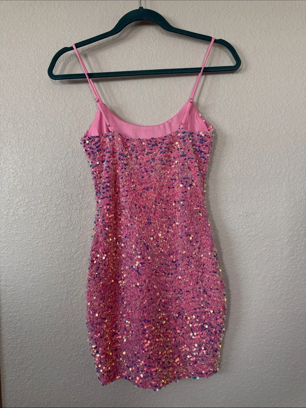 Lucy in the Sky Pink Iridescent Sequin Cami Dress
